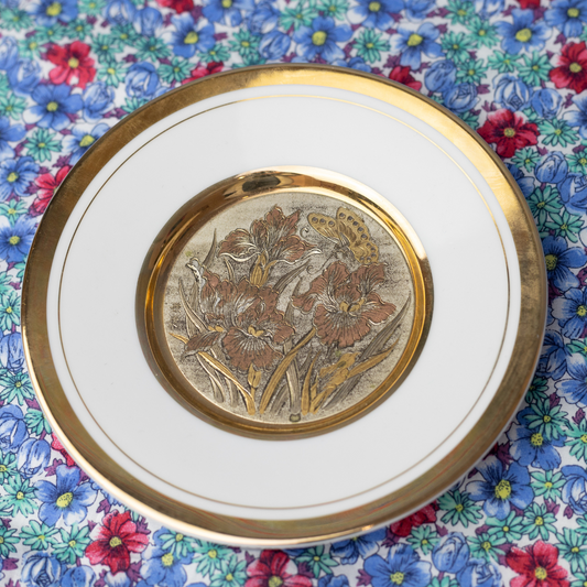 Vintage Japanese Art of Chokin 24k Gold Edged Plate.