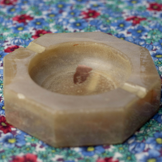 Handmade Onyx Ashtray: Genuine Solid Onyx