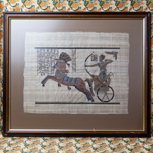 Vintage Papyrus Egyptian framed art work.