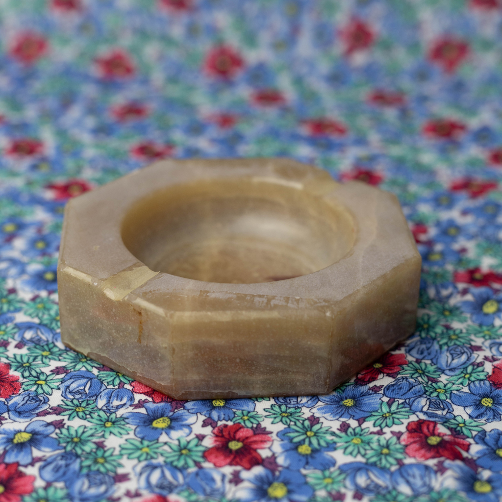 Handmade Onyx Ashtray: Genuine Solid Onyx