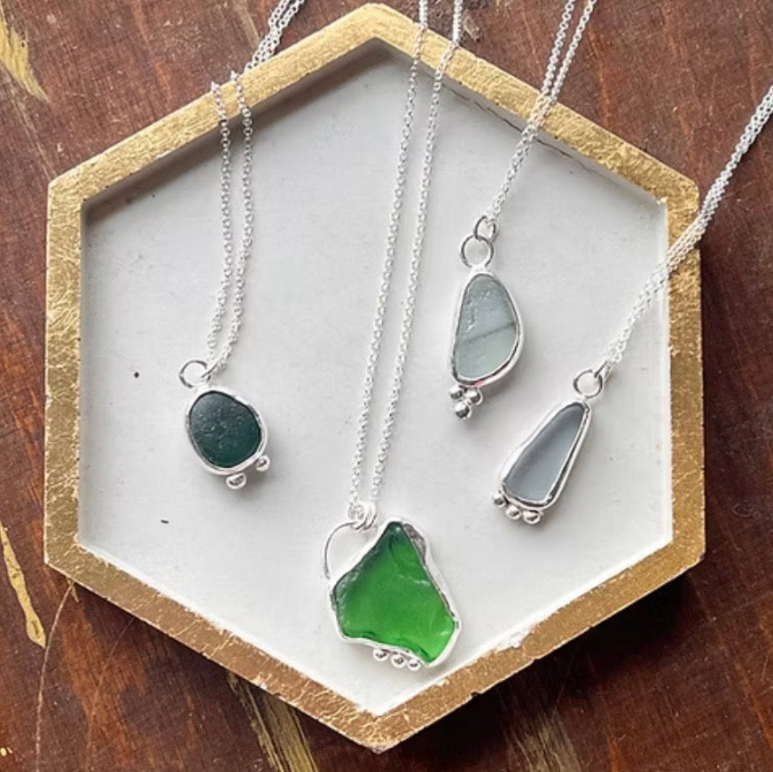 Silver Sea Glass Necklace Workshop Friday 26th June 10am - 2.30pm