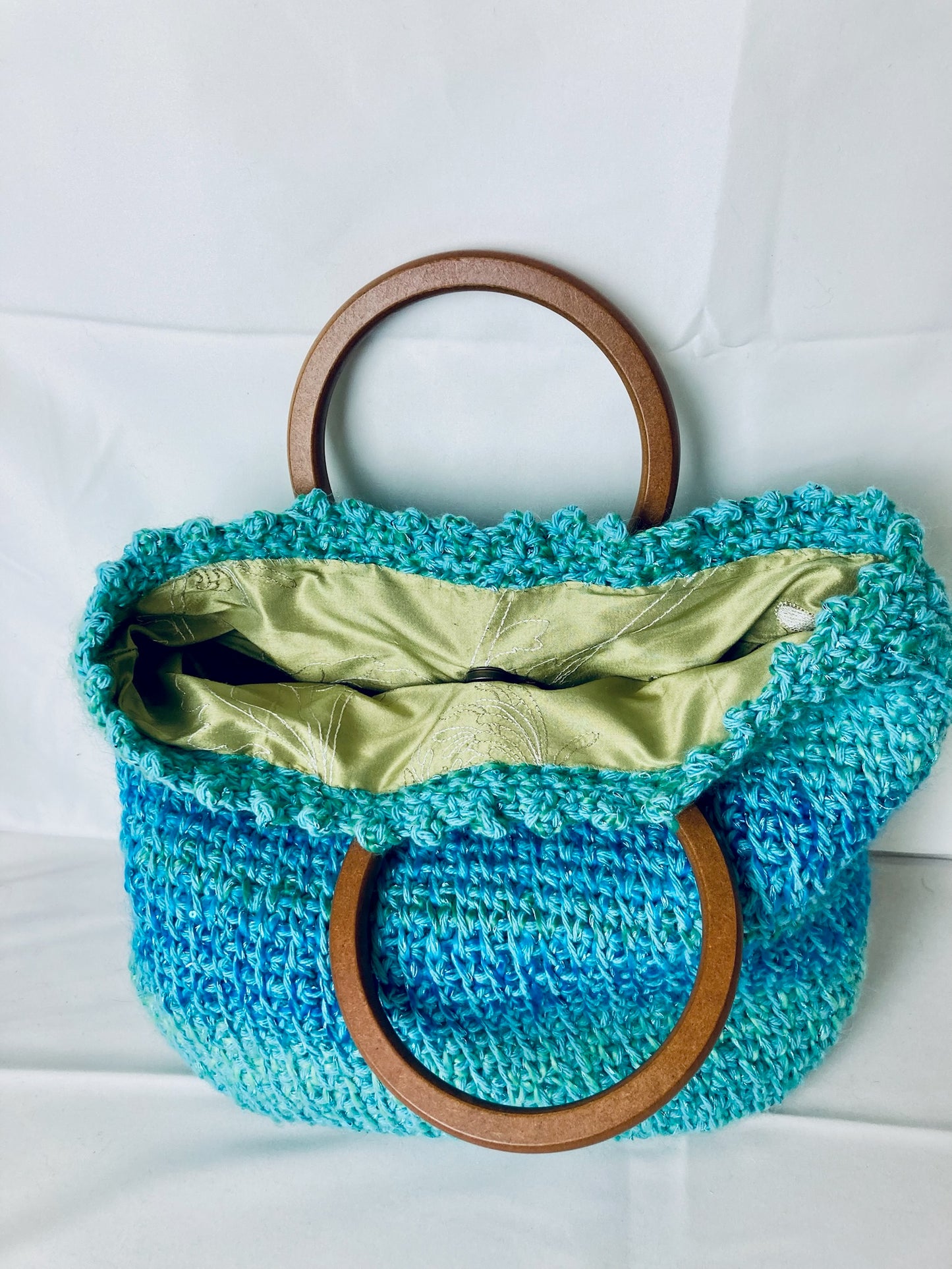 Ciel Français Tote: Handmade French Crochet Tote Bag in Blue