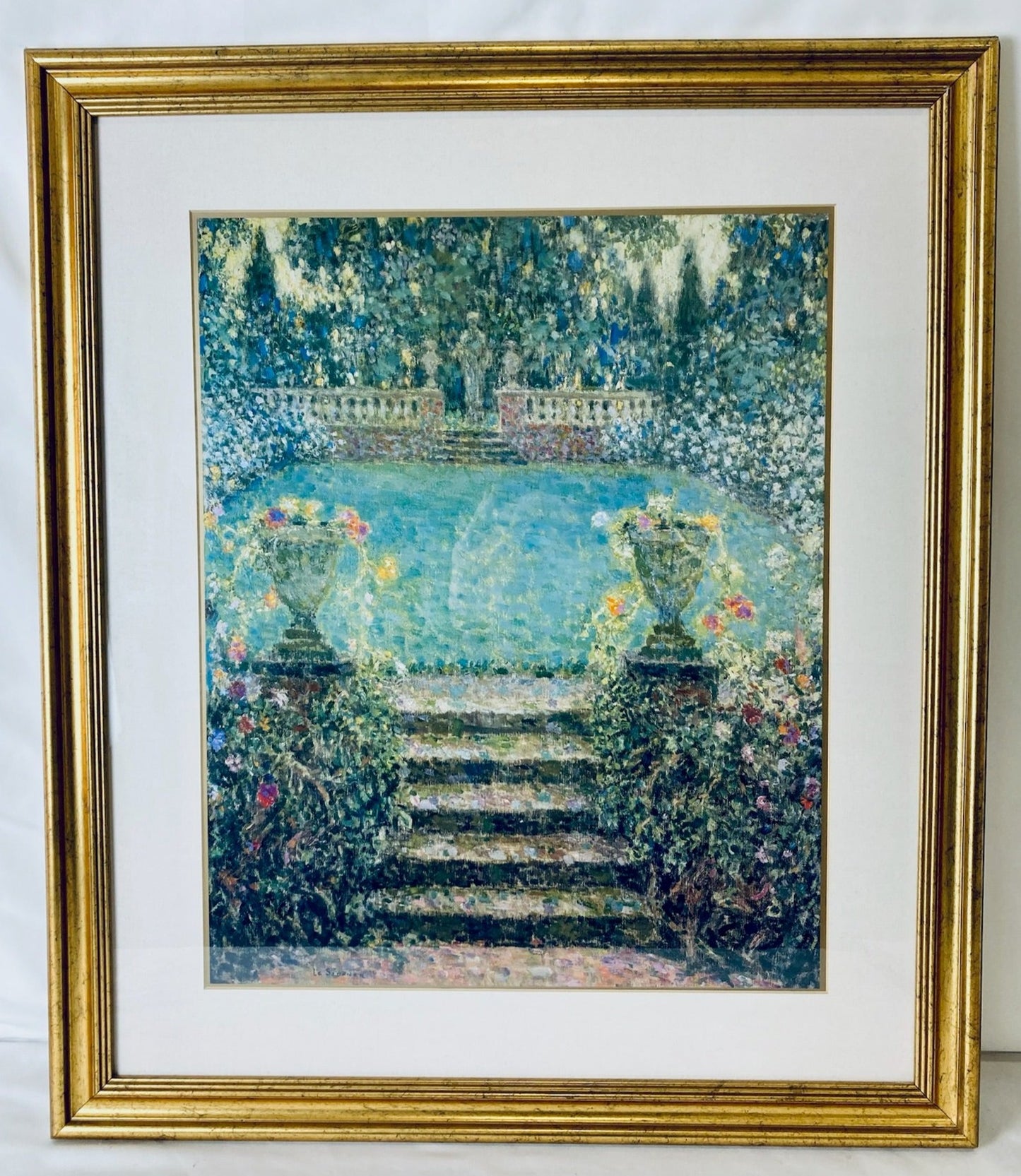 Garden Steps by Henri Le Sidaner - Large Framed Vintage Artwork