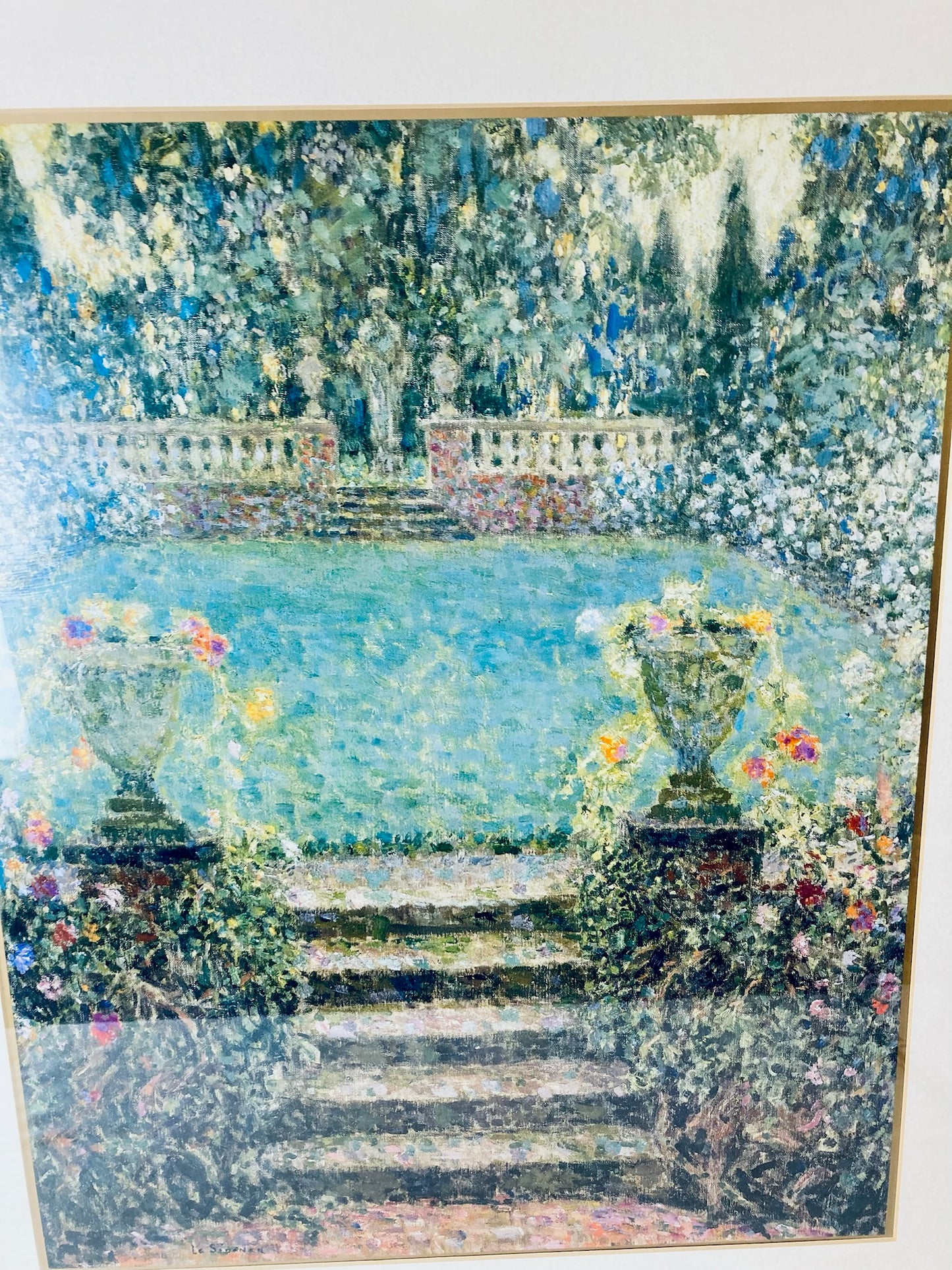 Garden Steps by Henri Le Sidaner - Large Framed Vintage Artwork