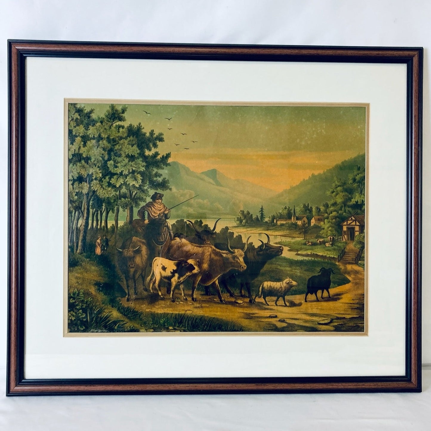 Vintage Countryside Picture: Large Framed Artwork