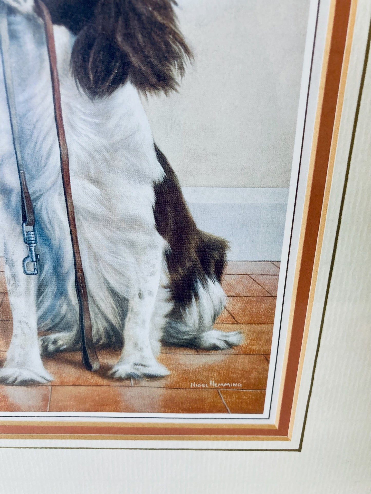 Vintage Nigel Hemming Springer Spaniel Print: Framed Artwork